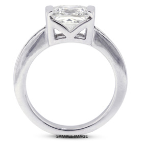 14k White Gold Accents Engagement Ring Setting With 1.25 Total Carat VVS Square Radiant Diamond D-G Color