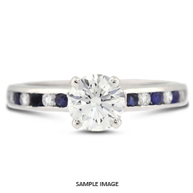 14k White Gold Accents Engagement Ring Setting With 0.38 Total Carat VVS Round Diamond D-G Color