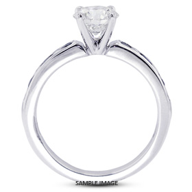 14k White Gold Accents Engagement Ring Setting With 0.38 Total Carat VVS Round Diamond D-G Color