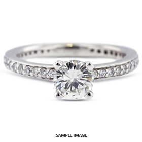 14k White Gold Accents Engagement Ring Setting With 0.56 Total Carat VVS Round Diamond D-G Color