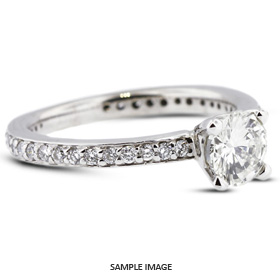 14k White Gold Accents Engagement Ring Setting With 0.56 Total Carat VVS Round Diamond D-G Color
