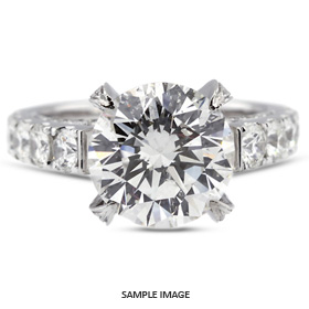 18k White Gold Engagement Ring Setting With Milgrains With 1.63 Total Carat VVS Round Diamond D-G Color
