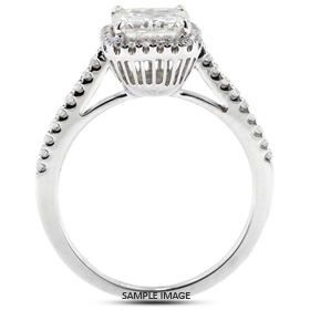 18k White Gold Accents Engagement Ring Setting With 0.31 Total Carat VVS Princess Diamond D-G Color