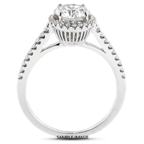 18k White Gold Accents Engagement Ring Setting With 0.38 Total Carat VVS Round Diamond D-G Color