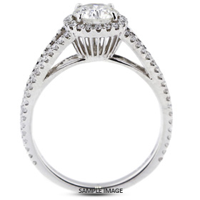 18k White Gold Split Shank Engagement Ring Setting With 0.63 Total Carat VVS Round Diamond D-G Color