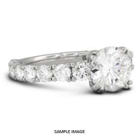 18k White Gold Accents Engagement Ring Setting With 1.81 Total Carat VVS Round Diamond D-G Color