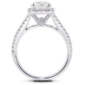 18k White Gold Split Shank Engagement Ring Setting With 0.81 Total Carat VVS Round Diamond D-G Color