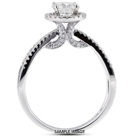 18k White Gold Split Shank Engagement Ring Setting With 0.44 Total Carat VVS Round Diamond D-G Color