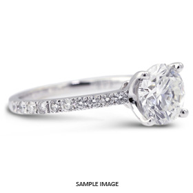 18k White Gold Accents Engagement Ring Setting With 0.53 Total Carat VVS Round Diamond D-G Color