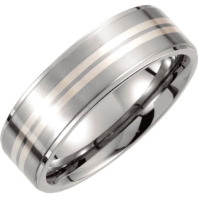 Titanium & Sterling Silver Inlay Band