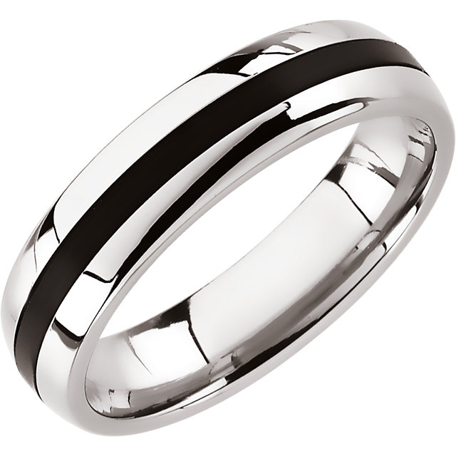 Stainless Steel Black Rubber Band
